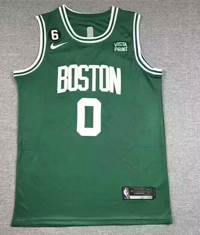 Men's Boston Celtics #0 Jayson Tatum 2020/21 Green Icon Edition Swingman Vistaprint Patch Stitched Jersey